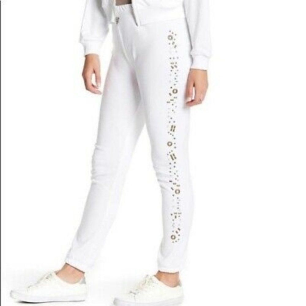 Wildfox Fleece Solid Sweatpants Joggers White Sz M